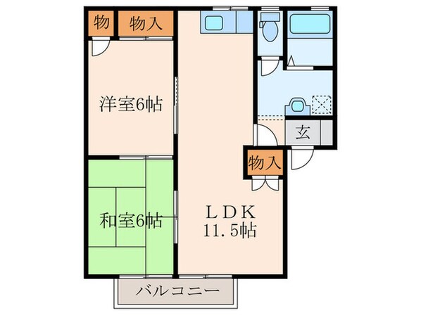 ロイヤルシェルB棟の物件間取画像